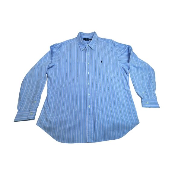 Ralph Lauren Men's Light Blue Striped Classic Fit Button-Down Shirt Sz XXL - Picture 1 of 7